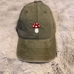 Mighty Fine Cap with Red Mushroom Design